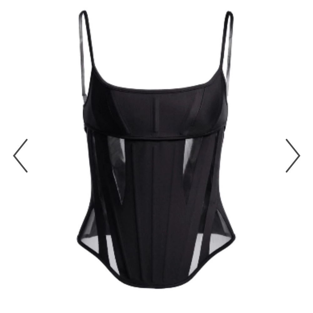 H&M x Mugler Mesh Panel Corset Top